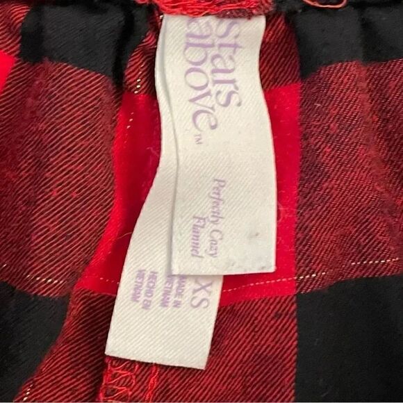 Stars Above Buffalo Plaid Ref Black Bedtime Sleepwear Short Pajama Pants SZ XS - Picture 6 of 7